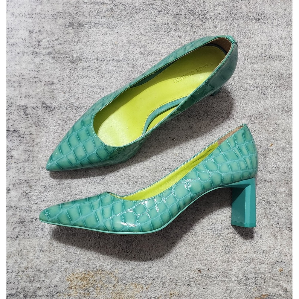 Vince Camuto Women's Tritellia Green Patent Leather Pump - Ocean Size 8.5M - Picture 2 of 10